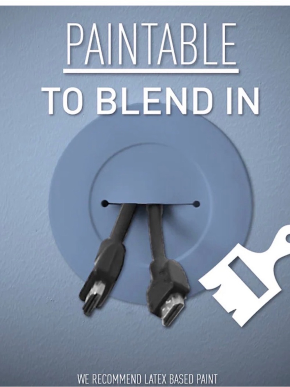 Paintable Wall Cable Plate - Blue